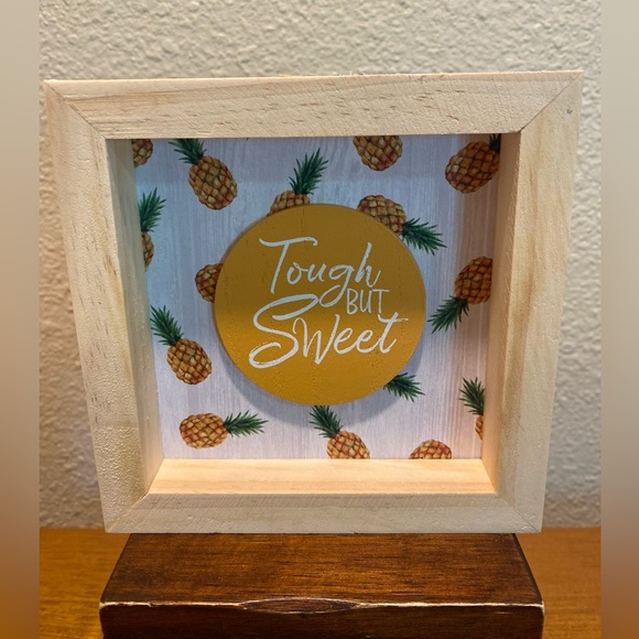 Pineapple Sign For Tier Tray, Tabletop, Shelf or Wall, Tough But Sweet Pineapple - Picture 3 of 13